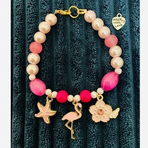 Pink and Gold Charm Bracelet